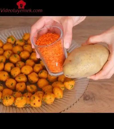 ️ 1Bardak Mercimek Ve 1 Patates Ile Muhteşem Yemek! Yoğurtlu Mercimek Topları